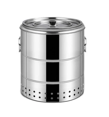 $79.90 • Buy Large Camping Outdoor Cooking Stainless Steel Skewer Barrel Grill Charcoal BBQ