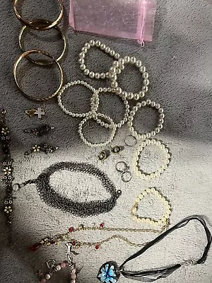 925 Silver & Vintage Costume Jewelry Lot Rings 925 And Avon Bracelet/earring Set • $27.99