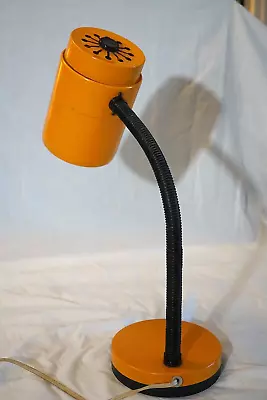 MIDCENTURY MODERN ORANGE GOOSE NECK LAMP ORANGE ENAMEL ON STEEL EAMES ERA 60s • $69.99