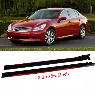 For Infiniti G37 G35 Sedan Coupe Side Skirts Body Extension Splitter Black + Red • $89.49