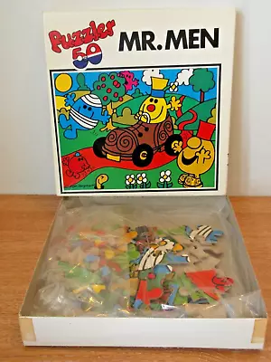 Mr. Men Driving The Boot - Puzzler 50 Big Piece Hestair Jigsaw Puzzle - Vintage • £8.93