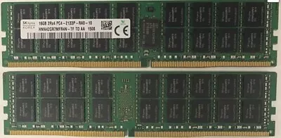 2 X 16GB DDR4 Ram SK Hynix Korea 2Rx4 PC4-2133P-RAD-10 • $36