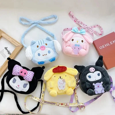 £4.46 • Buy Kawaii Cartoon Anime Kuromi My Melody Plush Bag Toy Messenger Bag Shoulder Bags