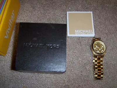 Michael Kors Gold Runway Watch MK5055 Unisex Stainless Steel Digital Chrono • $100