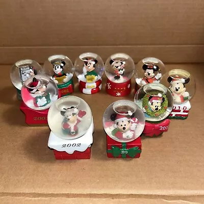 LOT Of 10 Disney JC Penney Mickey Mouse Collectible Christmas Mini Snow Globes • $33.96