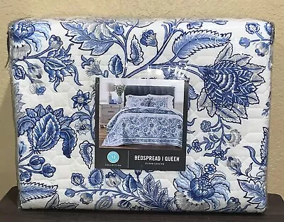 Martha Stewart Collection Jacobean Toile Queen Bedspread Floor Length Coverlet • $49.99