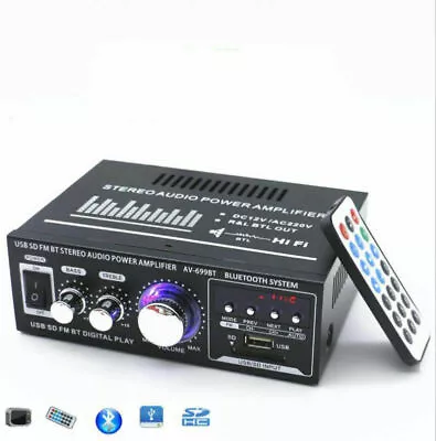 400W HiFi Power Amplifier Power Amp Bluetooth Amplifier Car Amplifier FM USB SD • £32.40