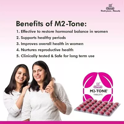 Charak M2 Tone Improves Overall Health In Women Healthy Periods 30 Tablet • $17.57