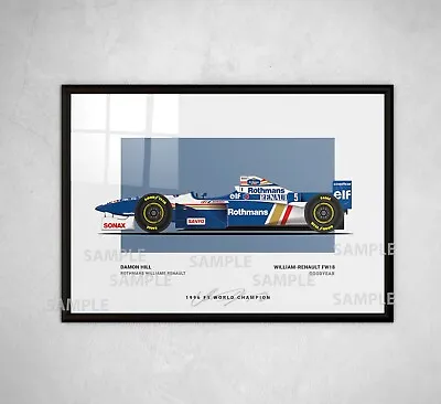 Damon Hill Signed Print Photo Poster Williams 1996 Framed F1 Formula One 1 • £21.99