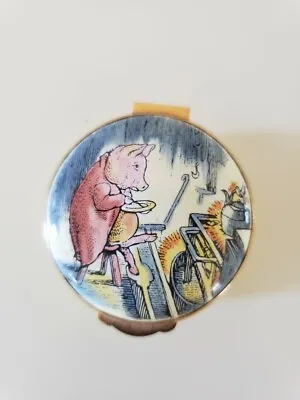 $55 • Buy Beautiful Vintage Crummles Beatrix Potter Pigling Bland Enamel Box 