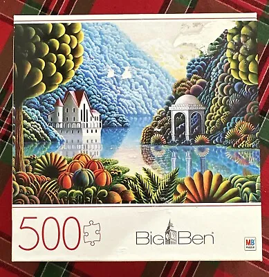 MB Big Ben 500 Piece Puzzle Teal Lake 24” X 18” • $9.99