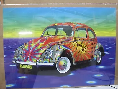 VW Beetle LOVE Psychedelic 2000 Poster Volkswagen 16296 • $40