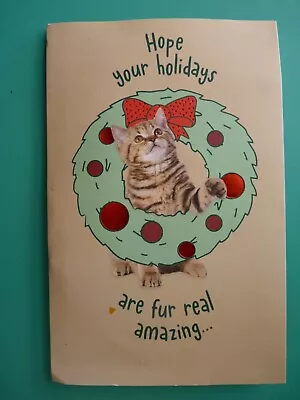 Christmas Pop-Up Greeting Card For Anyone Cat Theme Musical & Lights-No Envelope • $10.99