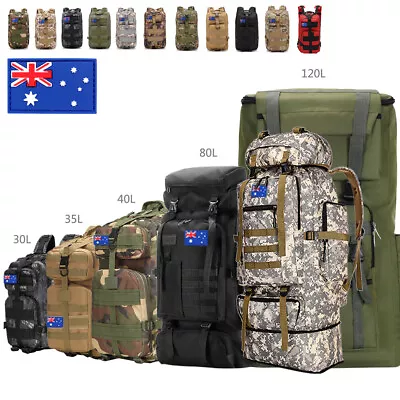 $37.99 • Buy 30L/35L/40L/70L/80L Waterproof Backpack Military Hiking Camping Rucksack Outdoor
