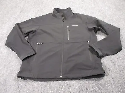 Patagonia Jacket Men's Large Black Full Zip Windbreaker Polyester Soft Shell * • $38.88