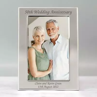 Personalised Silver 4x6 50th Wedding Anniversary Photo Frame Wedding Golden • £10.99