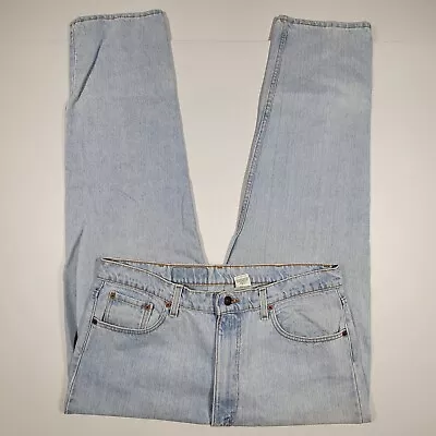 VTG Levi's 555 Blue Jeans Light Wash Made In USA Size 40x32 Relaxed Straight Leg • $50