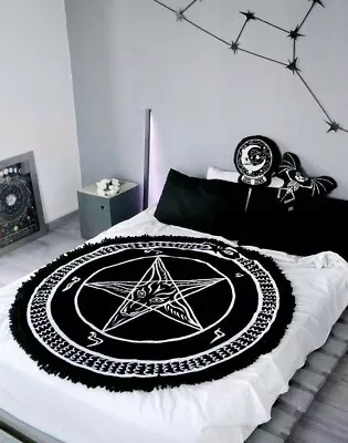 Killstar Black Mass Satanic Pentagram Goat Head Gothic Punk Blanket KSRA001381 • $39.99