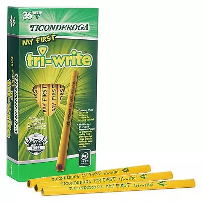 Ticonderoga My First Tri-Write Pencils Without Eraser Primary Size Wood-Cased • $22.09