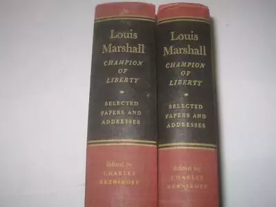 2 BOOK SET Louis Marshall Champion Of Liberty: Selected Papers And Addresses • £9.49