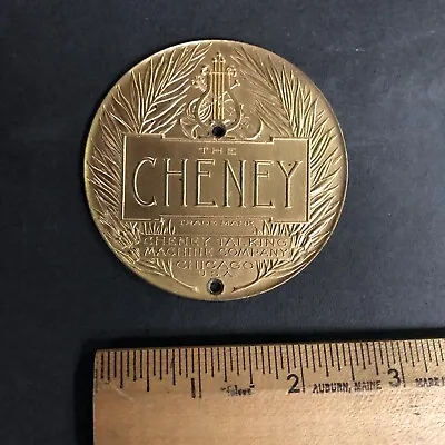 Vintage Cheney # 3M561—Talking Machine PHONOGRAPH Lid Brass ID Badge • $48