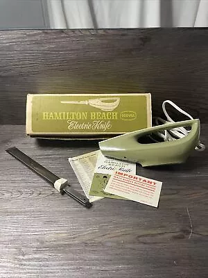 Vintage Hamilton Beach Avocado Green Electric Carving Knife Scovill 275A Tested • $15