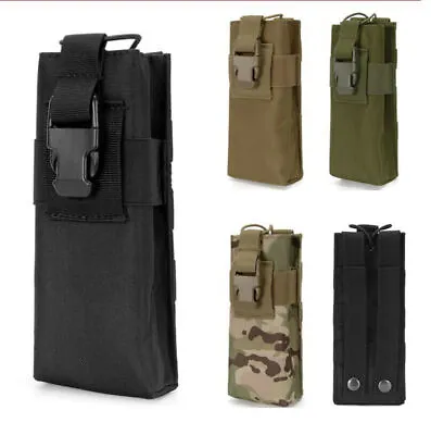 Tactical Molle Radio Walkie Talkie Pouch Outdoor Water Bottle Cage Bag Holder • $9.17