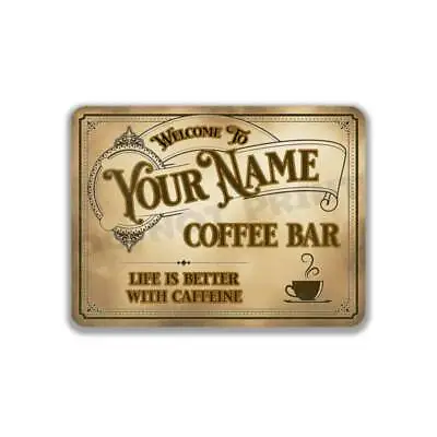 Personalized Coffee Bar Sign Vintage Old Light Café Metal Sign Coffee Shop • $5.99