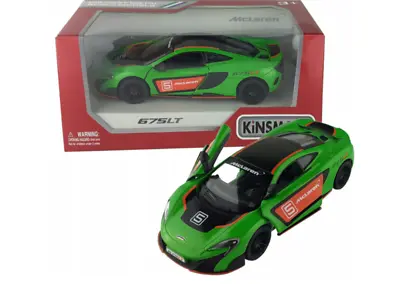 McLaren 675LT Race British Car Model Diecast Green Toy Open Doors 1:36 Kinsmart • £12.98