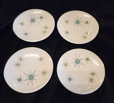 Set Of 4 Franciscan Atomic Starburst Bread Appetizer Dessert Plates 6  • $65