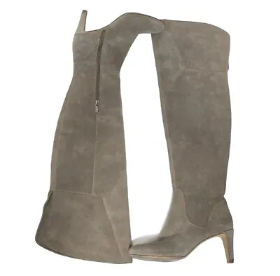 Vince Camuto Armaceli Foxy Taupe Gray Over The Knee High Boots Fold Zip Size 7 • $52.88