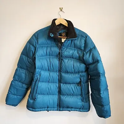 Jack Wolfskin Duck Down Puffer Jacket Women's Size UK  12/14 M Blue Coat • £29.99