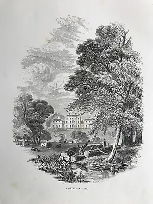 1848 Antique Print; Etruria Hall Stoke-on-Trent Staffordshire After Mason • $9.94