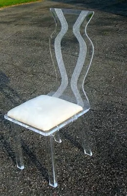 Vintage LUCITE Acrylic CHAIR 1970's 80's  Sculptural Hollywood Regency Glam  • $550