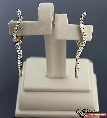 $3595.50 • Buy Jose Hess Designer Diamond Drop 14k Yellow Gold Earrings