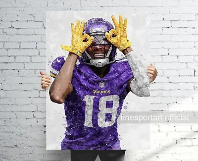 Justin Jefferson Minnesota Vikings Poster Canvas Football PrintSport Wall Art • $62.10