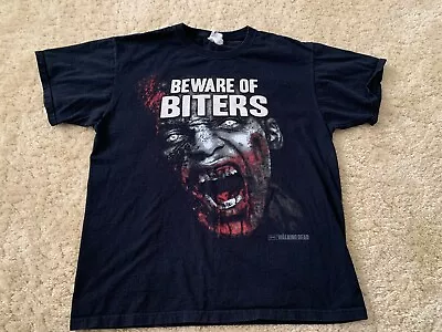 The Walking Dead Beware Of Biters Amc Tv Show Zombie T Shirt Xl • $16.79