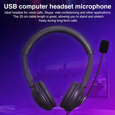 Noise Cancelling For Computer USB Headset Call Center With Microphone NEW • £14.18