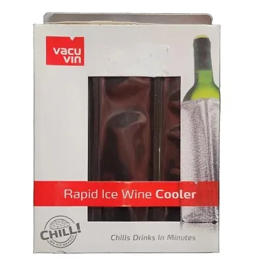 Vacu Vin Active Rapid Ice Wine Cooler Black Gel Pack Chill Bottle Drink No Ice • $16.90