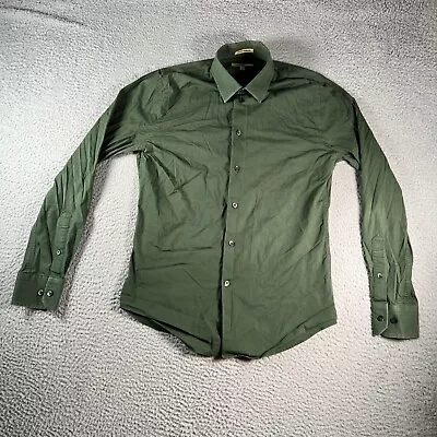 Express 1MX Dress Shirt Mens Small Dark Green Button Up Long Sleeve Casual • $16.16