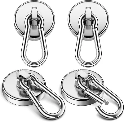 Carabiner Magnetic Hooks 100LBS Strong Magnet Hooks Heavy Duty4 Pack-US FREE • $12.95