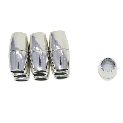 £6.06 • Buy 10 Sets Leather Kumihimo Bracelet Cord End Caps Brass Barrel Magnetic Clasps