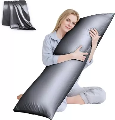 Body Pillow With Satin Pillowcase Cooling Body Pillows For Adults Long Pill. • $35.50