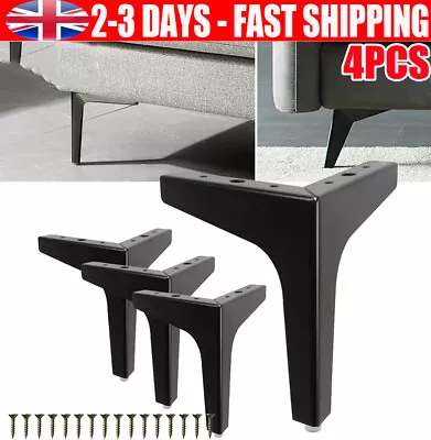 4PCS Metal Furniture Legs Modern Triangle Replacement Feet For Bed Sofa Cabinet • £10.89