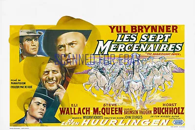 The Magnificent Seven Rare Belgian Movie Poster Artwork Photo Steve Mcqueen • $4.95