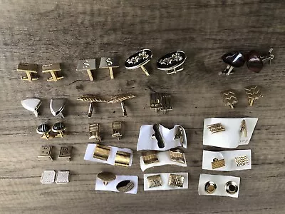 20 Pairs Of Mens Womens Cuff Links Vintage Job Lot Costume Jewelry Gold Silver • $195