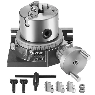 VEVOR Rotary Table For Milling Machines 4'' Horizontal Vertical With 3-Jaw Chuck • $157.99