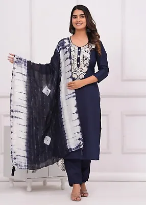 Women's Designer Kurti Pant Dupatta Set Indian Bollywood Salwar Kameez Clothes • $73.61