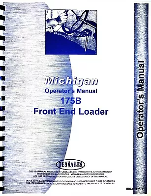 Michigan 175B Wheel Loader Owners Operators Manual • $40.99