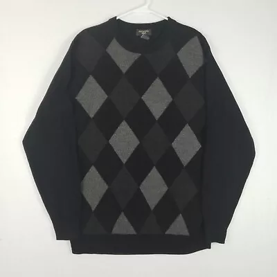 Dockers Argyle Sweater Mens LT Black Long Sleeve Pullover Crewneck • $15